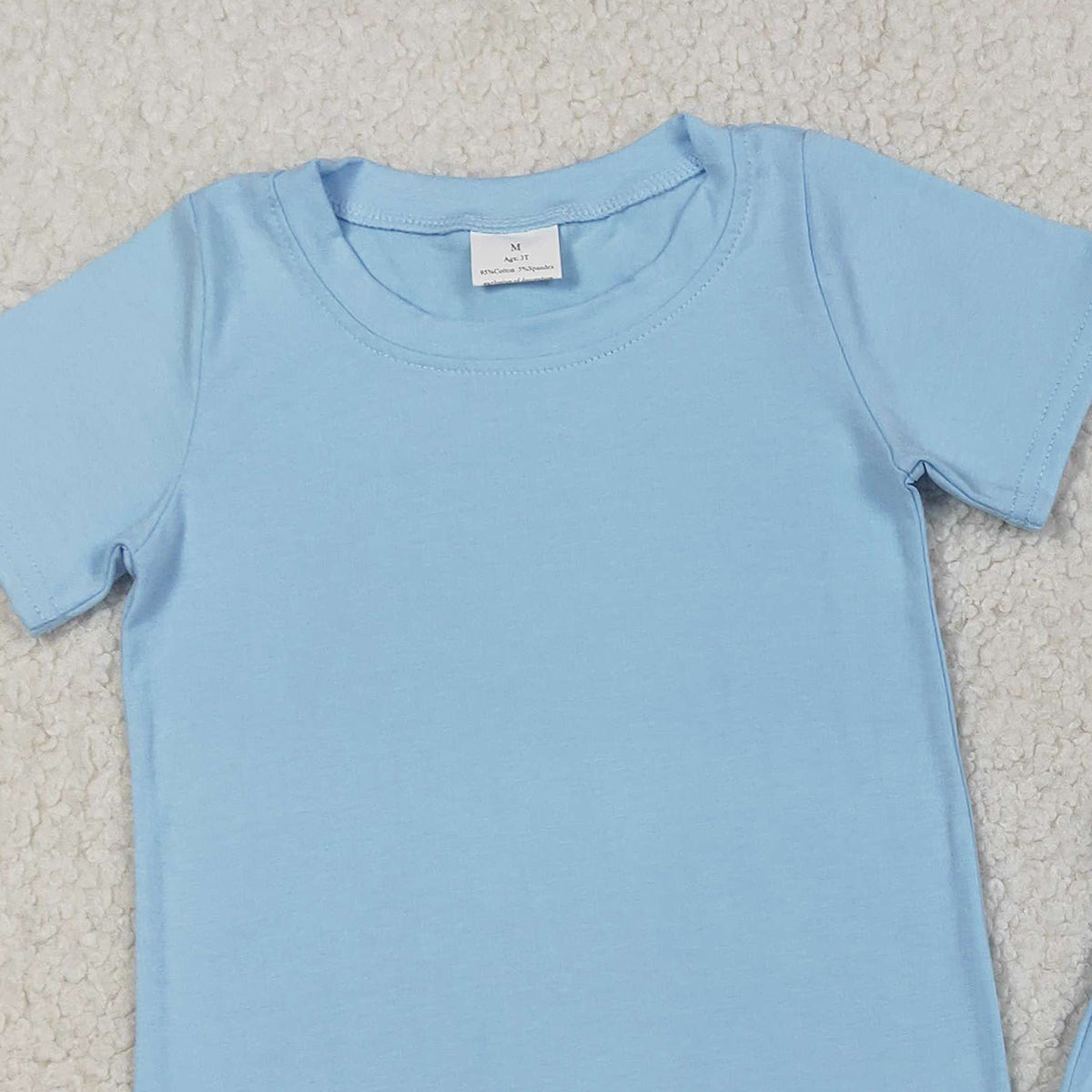 RTS NO MOQ BSSO1887 Baby Boys Blue Short Sleeve Shirt with Pockets Matching Shorts Outfit Set Clothes