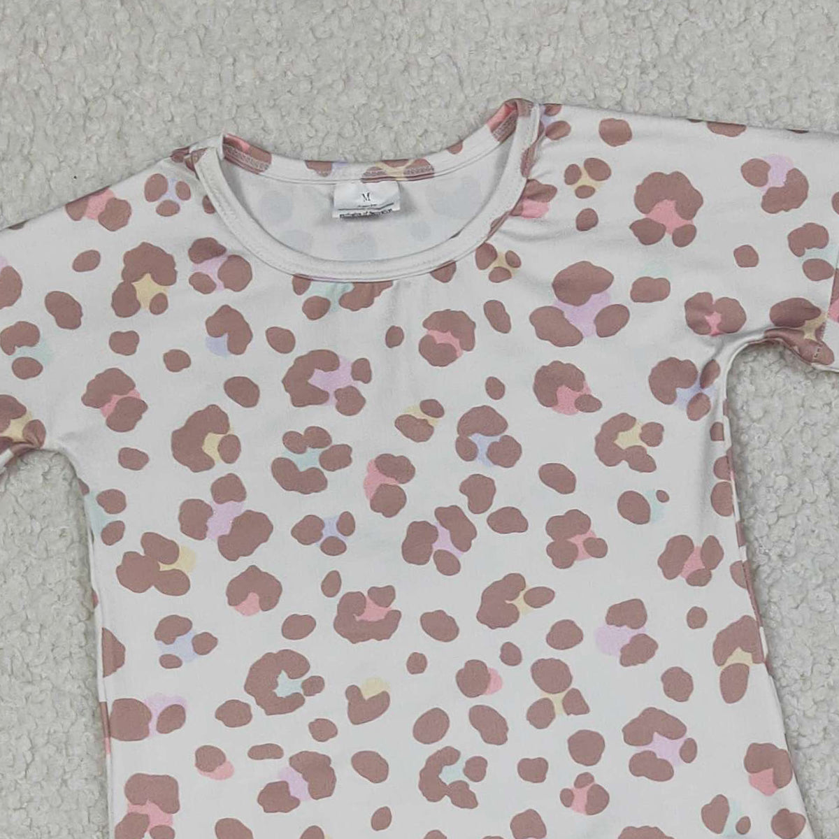 RTS NO MOQ GLS0093 Baby Girls Pink Leopard Print Long Sleeve Top with Pockets And Shorts Outfit Set
