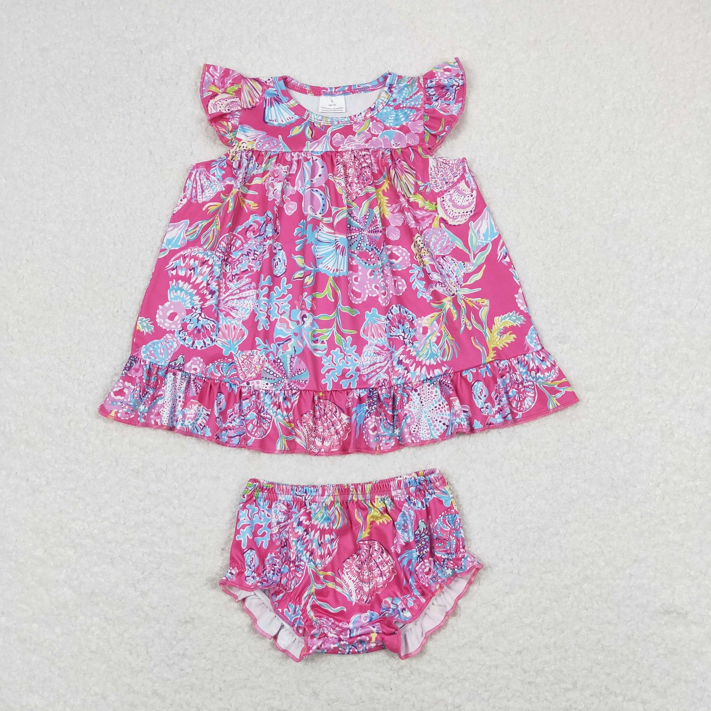 RTS NO MOQ baby girl clothes floral pattern short sleeve briefs Sets