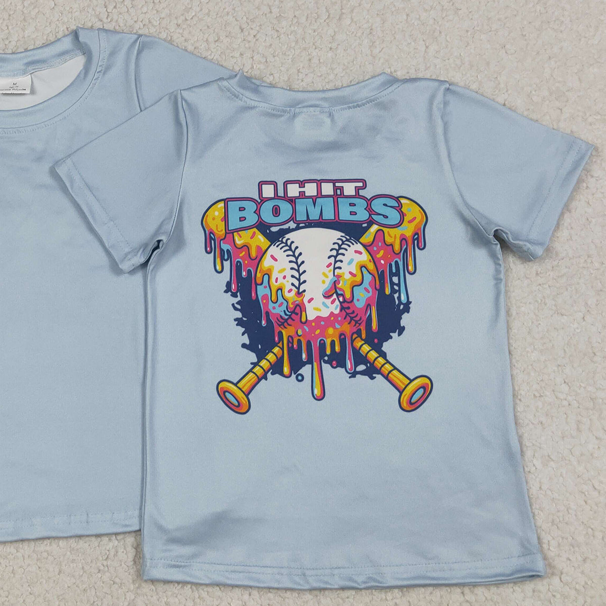 RTS NO MOQ BT1251 Baby Boys Short Sleeve Baseball Team T-shirt Kids' Top