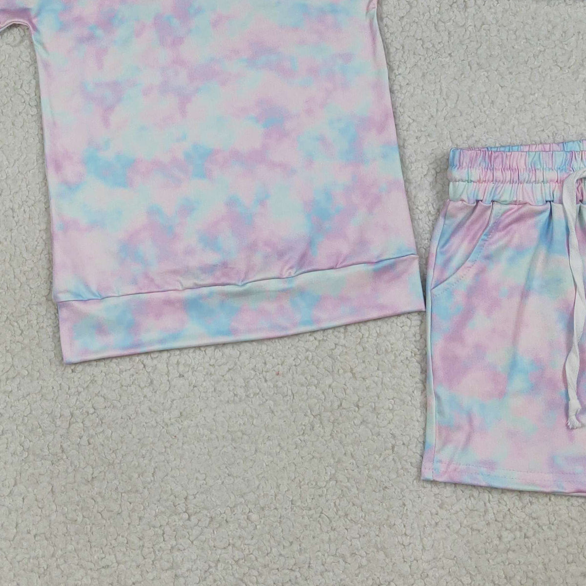 RTS NO MOQ GLS0094 Baby Girls Colorful Camouflage Top with Pockets Shorts Outfit Set Cute Baby Girl Clothing Set