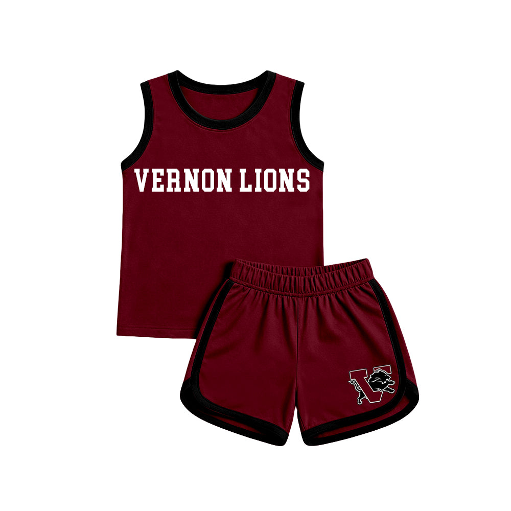 custom moq 5 mix size XY072002 Baby Kids Sleeveless Letter Printed Tank Top Elastic Waist Shorts Team Set
