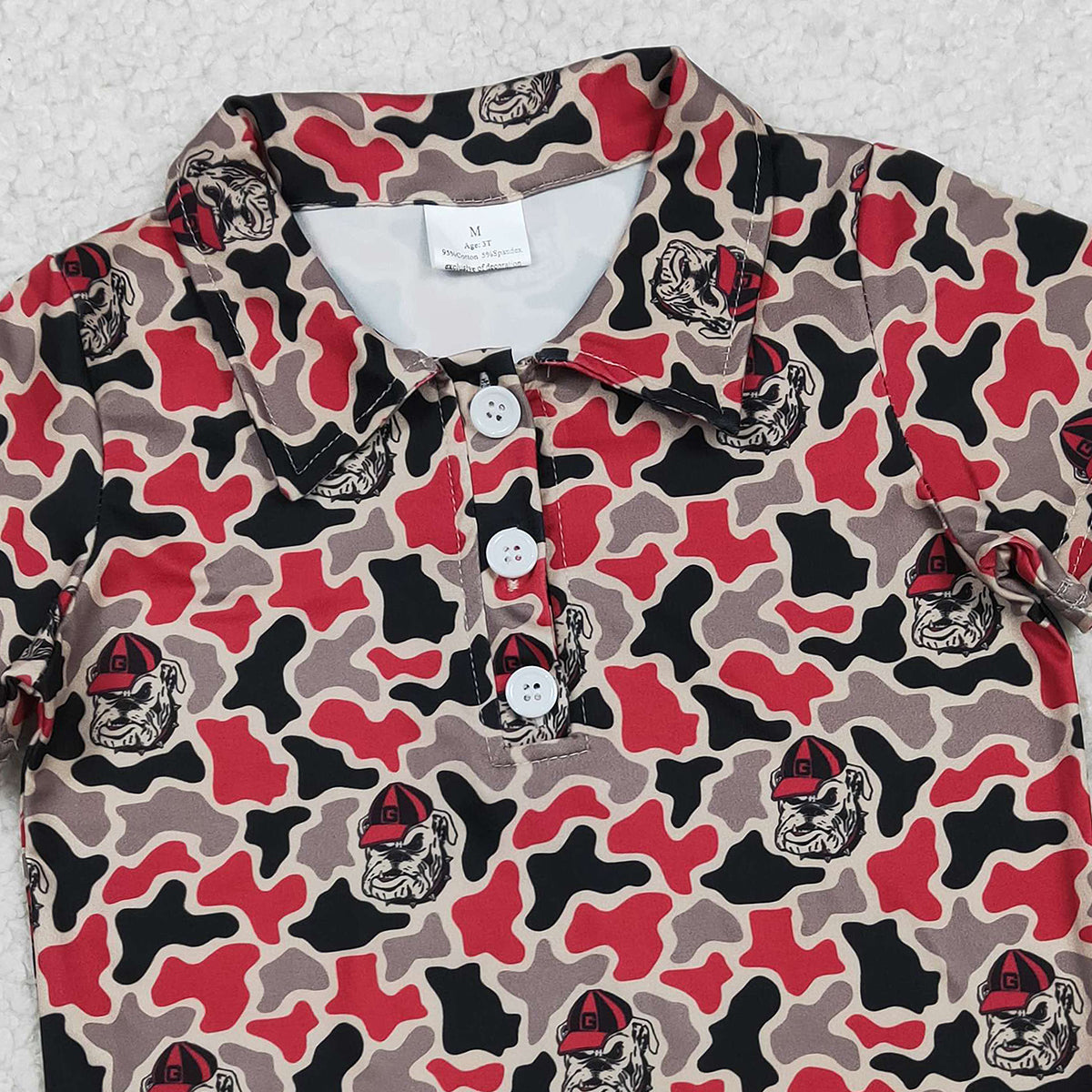 RTS NO MOQ BT1699 Baby Boys Camouflage Team Button Polo Shirts Short Sleeve Top for Little Ones