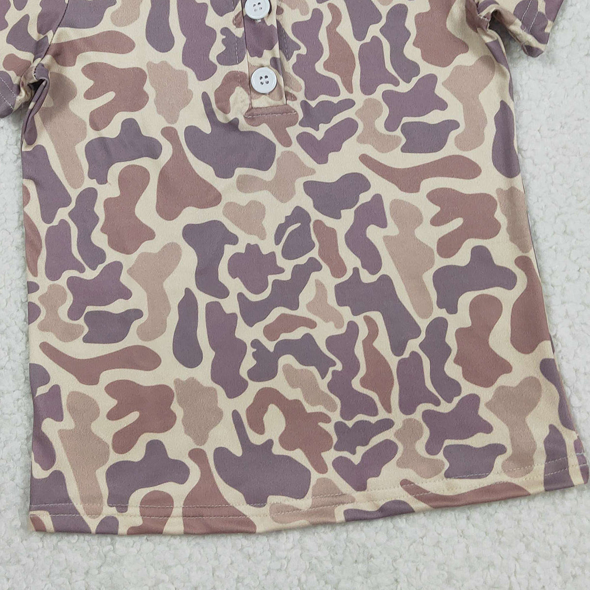 RTS NO MOQ BT1701  Baby Boys Southern Khaki Camo Short Sleeve Button Polo Shirts Top Casual Fashion Babywear