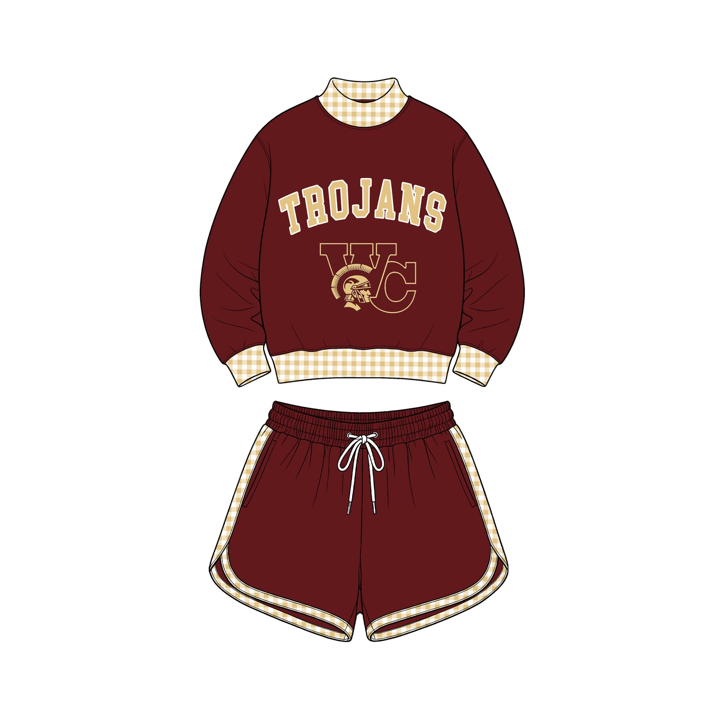 custom moq 5 mix size XY072403 Baby Kids Letter Print Checked Long Sleeve Top Shorts Casual Team Daily Outfit