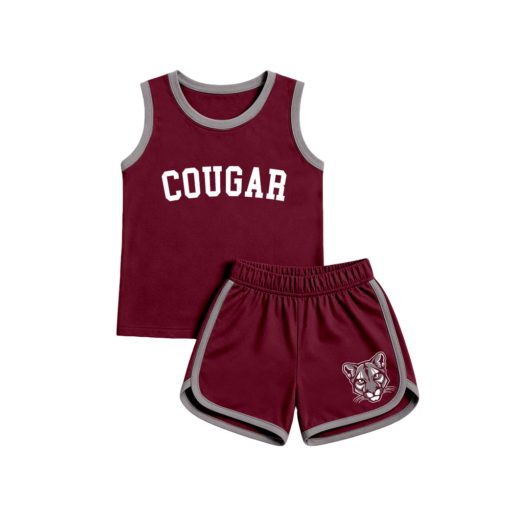 custom moq 5 mix size XY071502 Baby Kids Sleeveless Tank Top Elastic Waist Shorts Team Outfit
