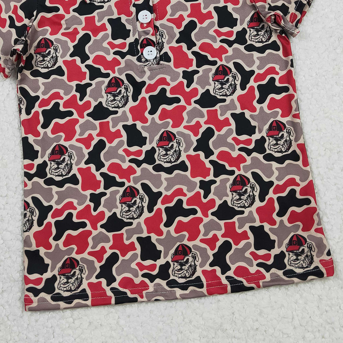 RTS NO MOQ BT1699 Baby Boys Camouflage Team Button Polo Shirts Short Sleeve Top for Little Ones
