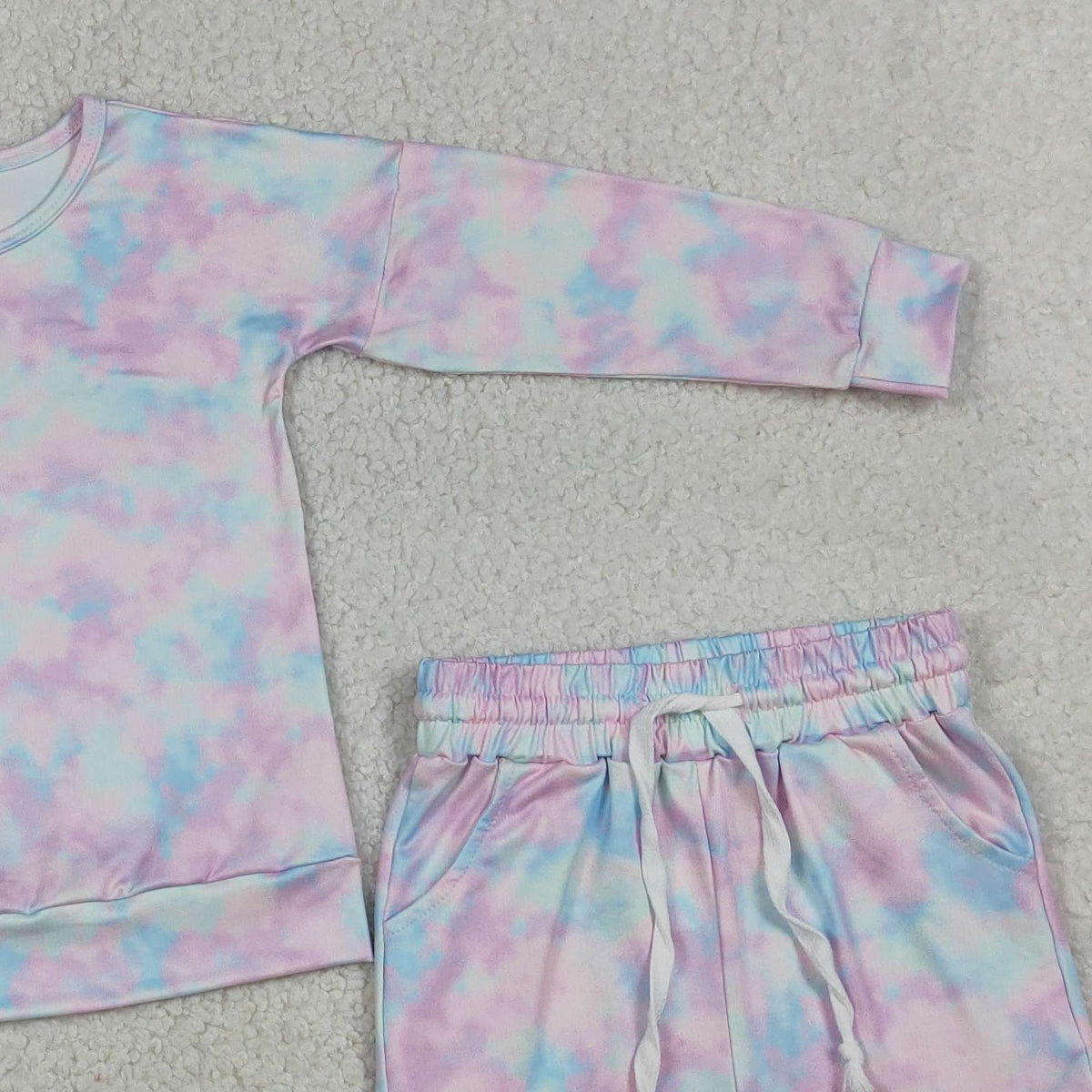 RTS NO MOQ GLS0094 Baby Girls Colorful Camouflage Top with Pockets Shorts Outfit Set Cute Baby Girl Clothing Set