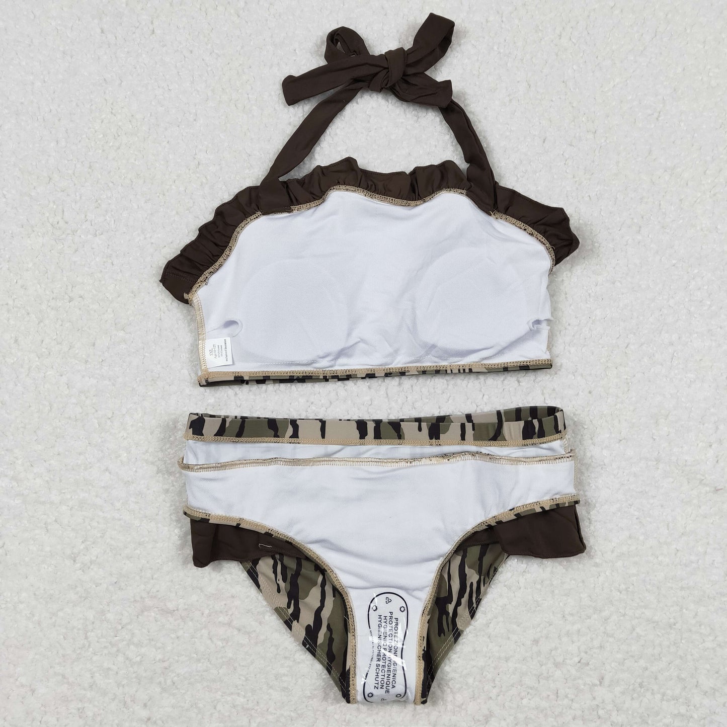 RTS NO MOQ baby girl clothes Camouflage Short Skirt Set & Swimsuit
