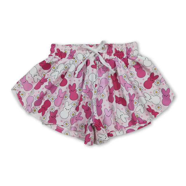 RTS NO MOQ Sibling Baby Girls Yoga Active Team Ruffle Shorts Bottom