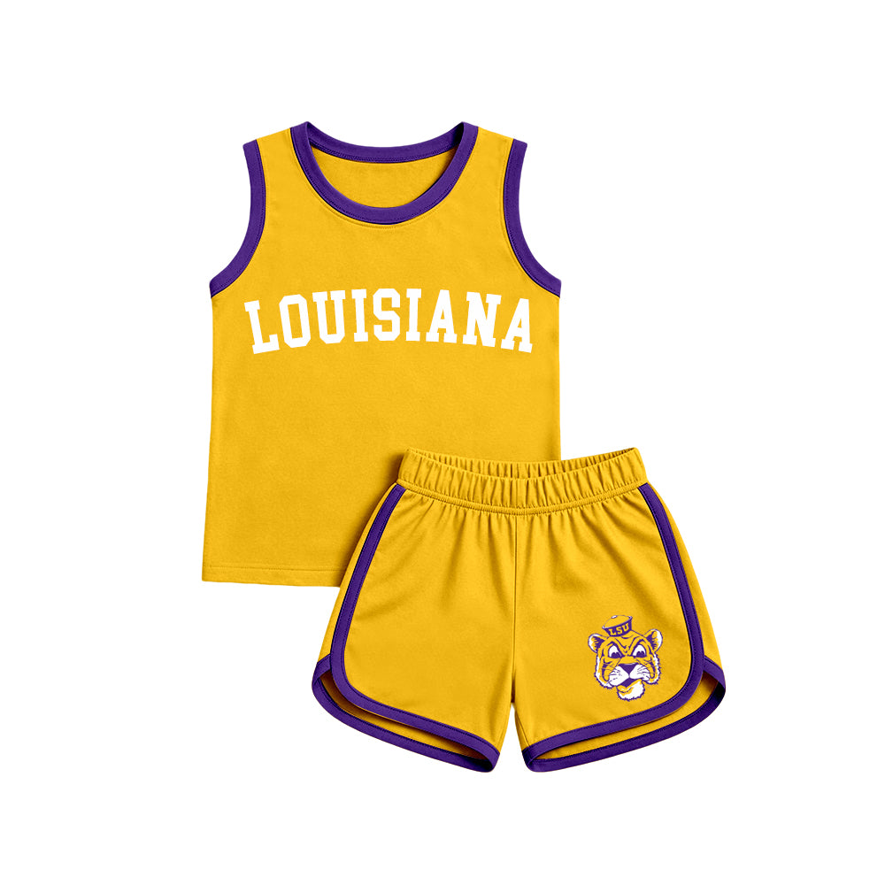 custom moq 5 mix size XY071402 Baby Sleeveless Tank Top Elastic Waist Shorts Team Casual Outfit