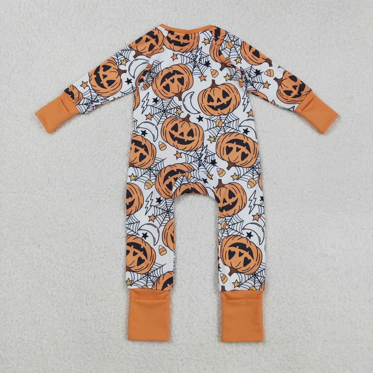 RTS Sibling baby girls clothes halloween pumpkin long Sleeve pants sets and romper and dress