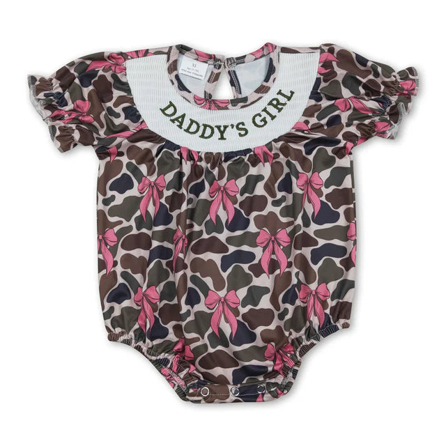 RTS NO MOQ Sibling Baby Girls Southern Olive Camo Ruffle Rompers