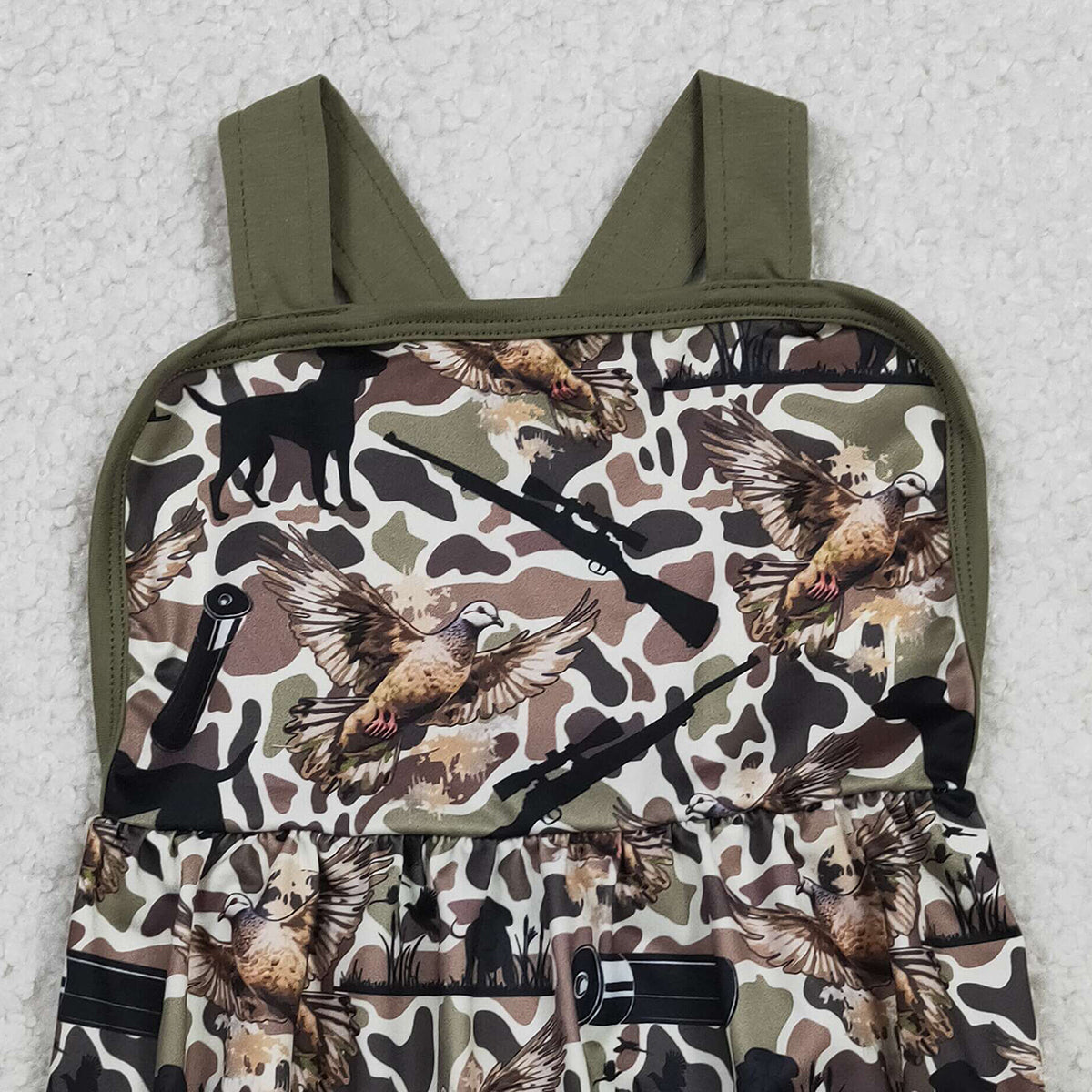 RTS NO MOQ SR3926 Baby Boys Camouflage Hunting Rompers with Strap Southern Dog Ducks Design Baby Boys Outfit Baby Clothing