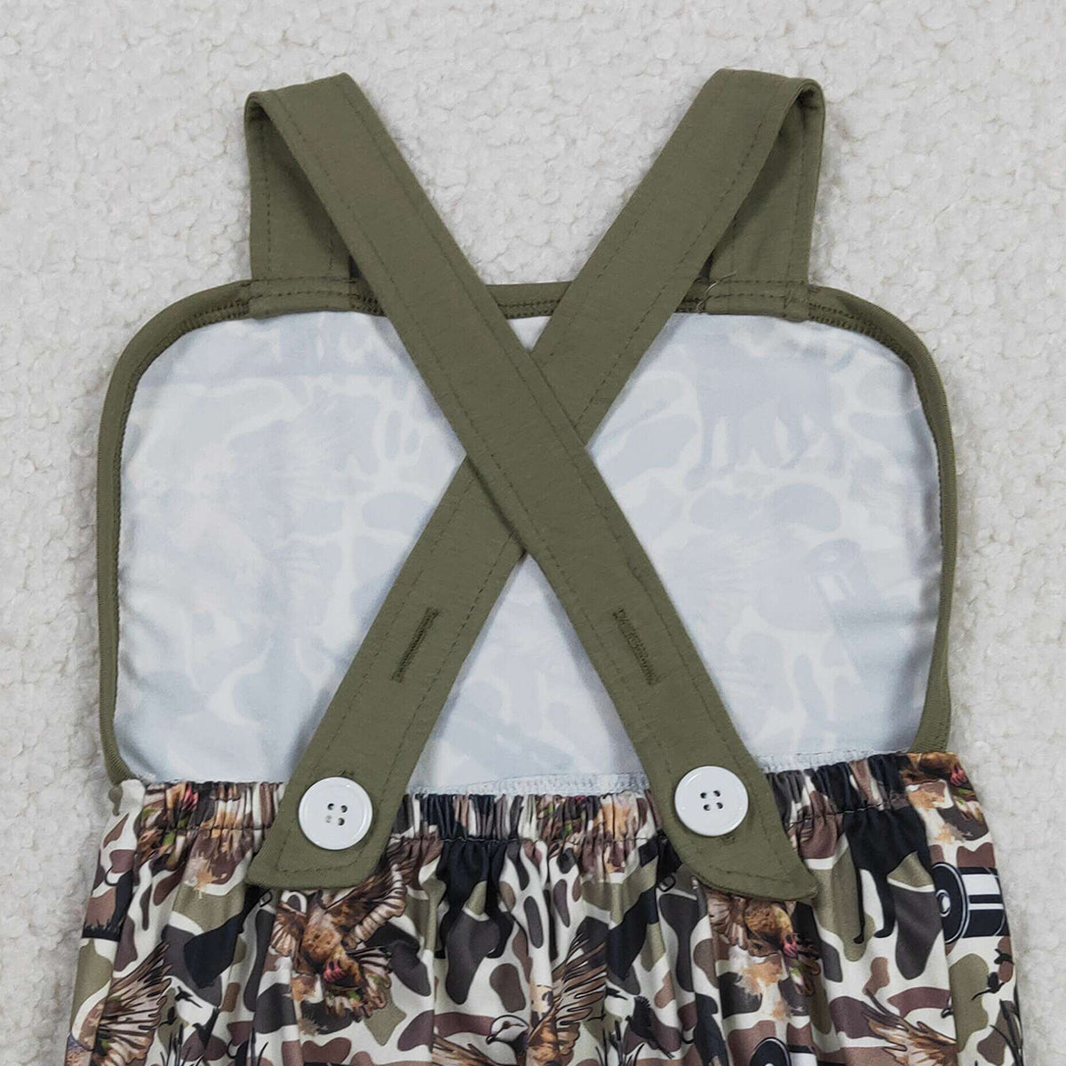 RTS NO MOQ SR3926 Baby Boys Camouflage Hunting Rompers with Strap Southern Dog Ducks Design Baby Boys Outfit Baby Clothing