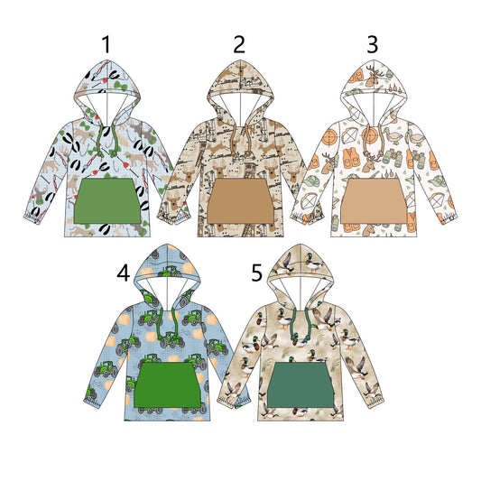 custom moq 5 mix size  Long Sleeve Hooded Zip-Up Top