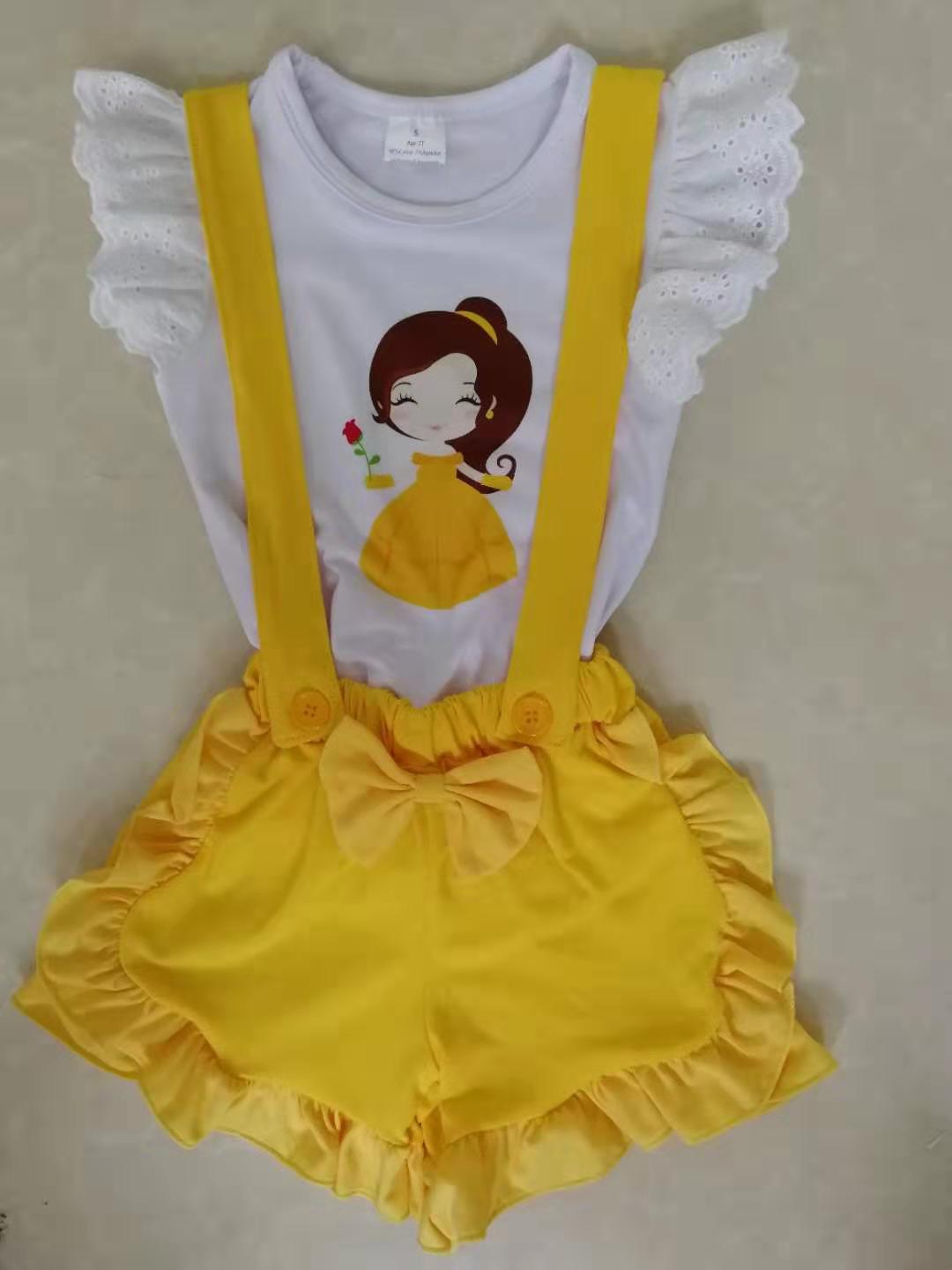 Yellow girls overalls suit