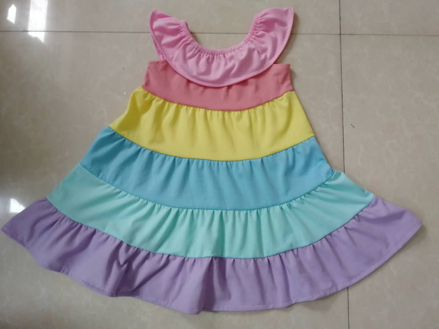 moq 3 Summer pure cotton skirt rainbow