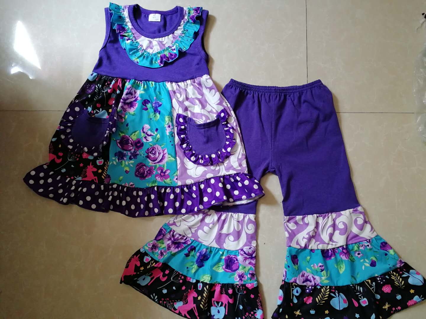 Purple Flower Pocket Set moq 5
