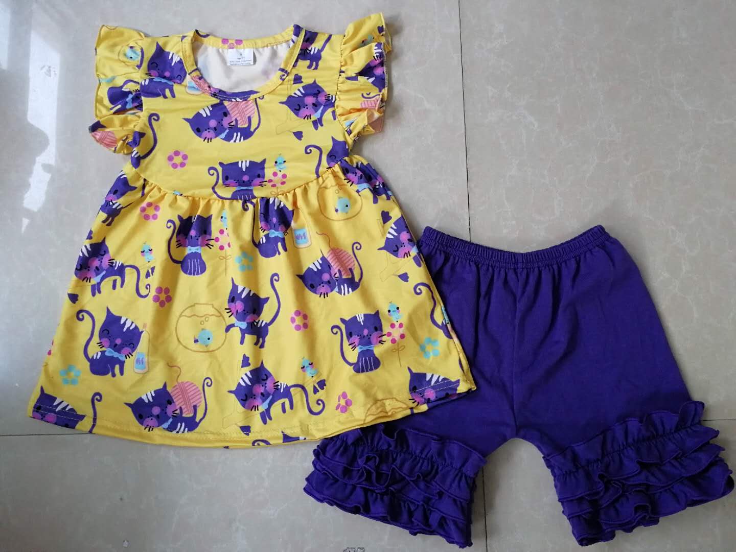 girls short sleeve shorts suit