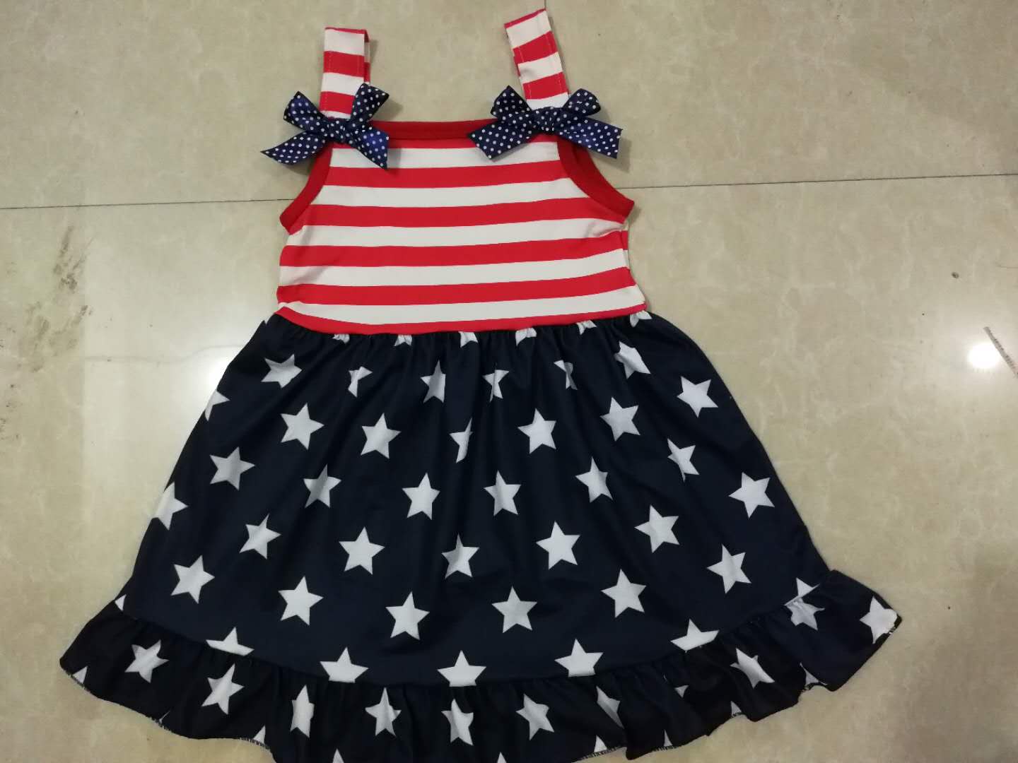 moq 3 Striped Star 4th of July Summer Skirt