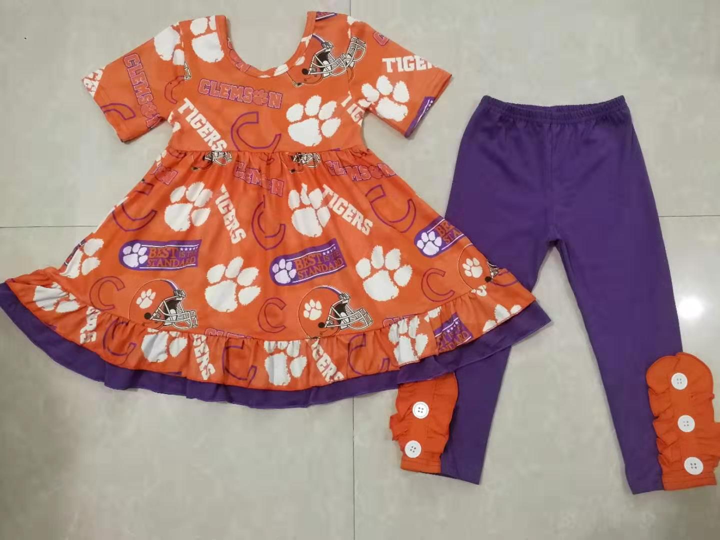 Orange girls pants suit