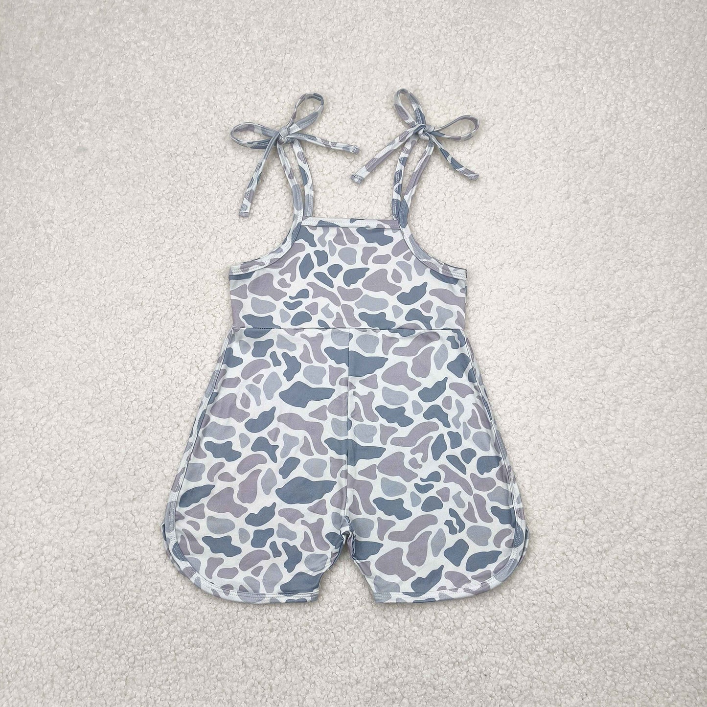RTS NO MOQ SR2827 Gray camouflage suspender jumpsuit