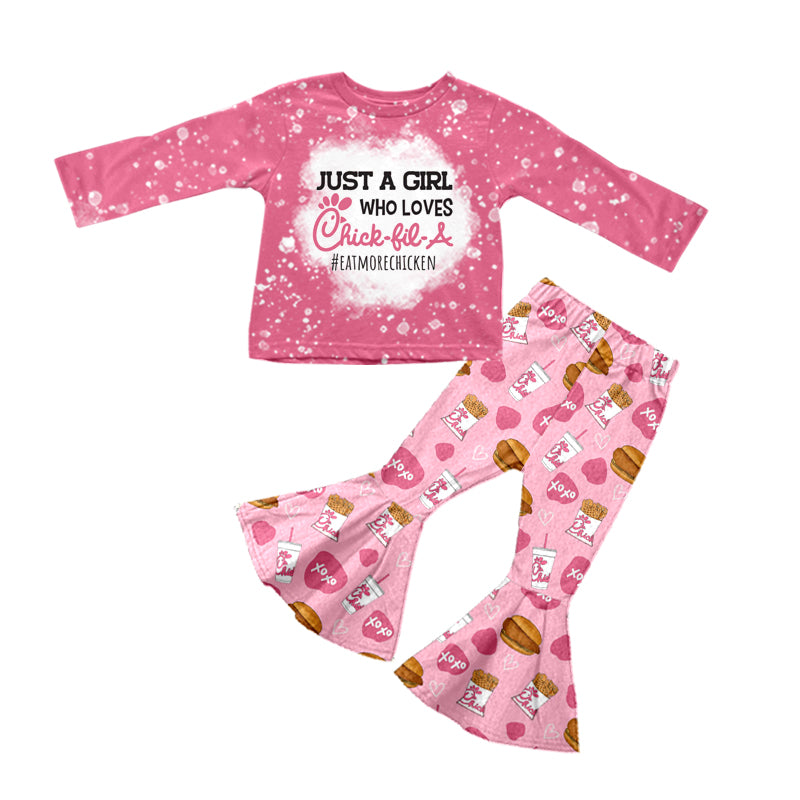 custom girls long sleeve long pants chick print moq 5