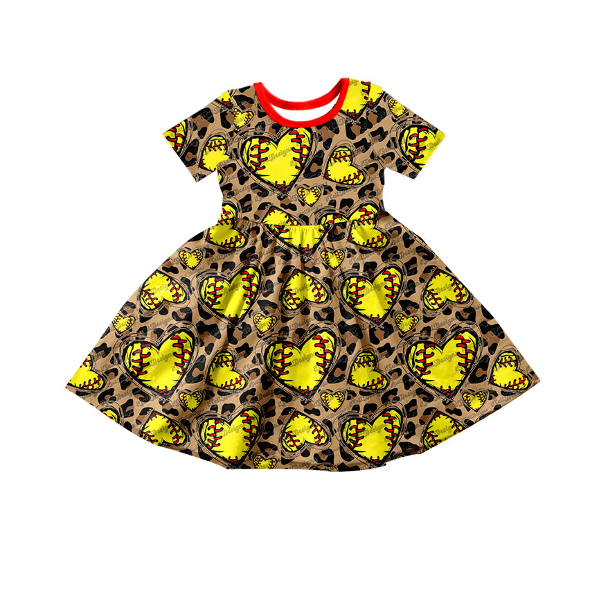 custom girls short sleeve dress heart moq 5