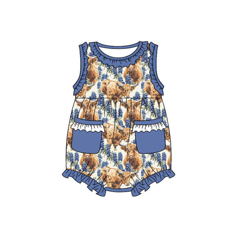 Girls alpine sleeveless with pocket romper