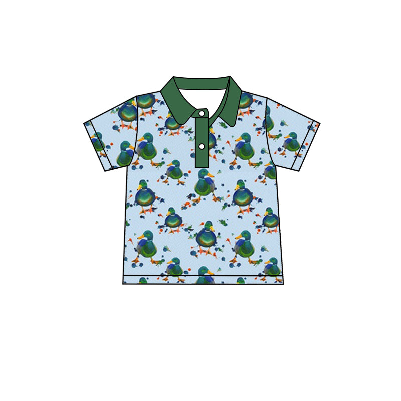 boy green ducks short sleeve summer top