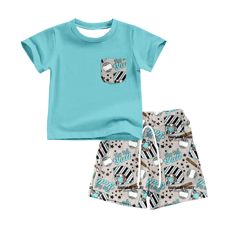 Boys yall short sleeve shorts summer set