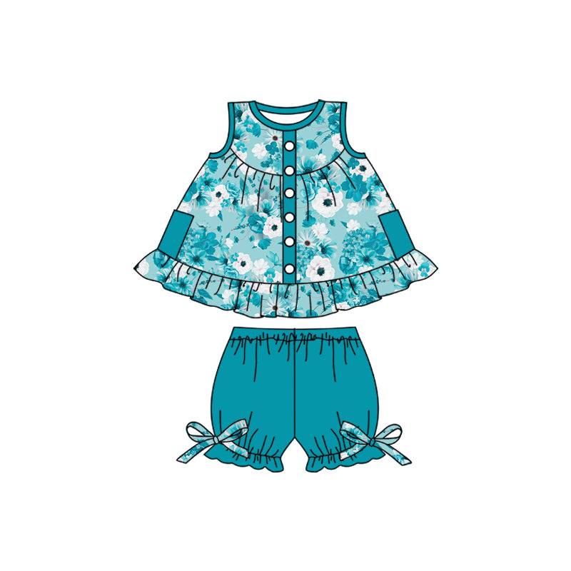 sleeveless shorts summer suit