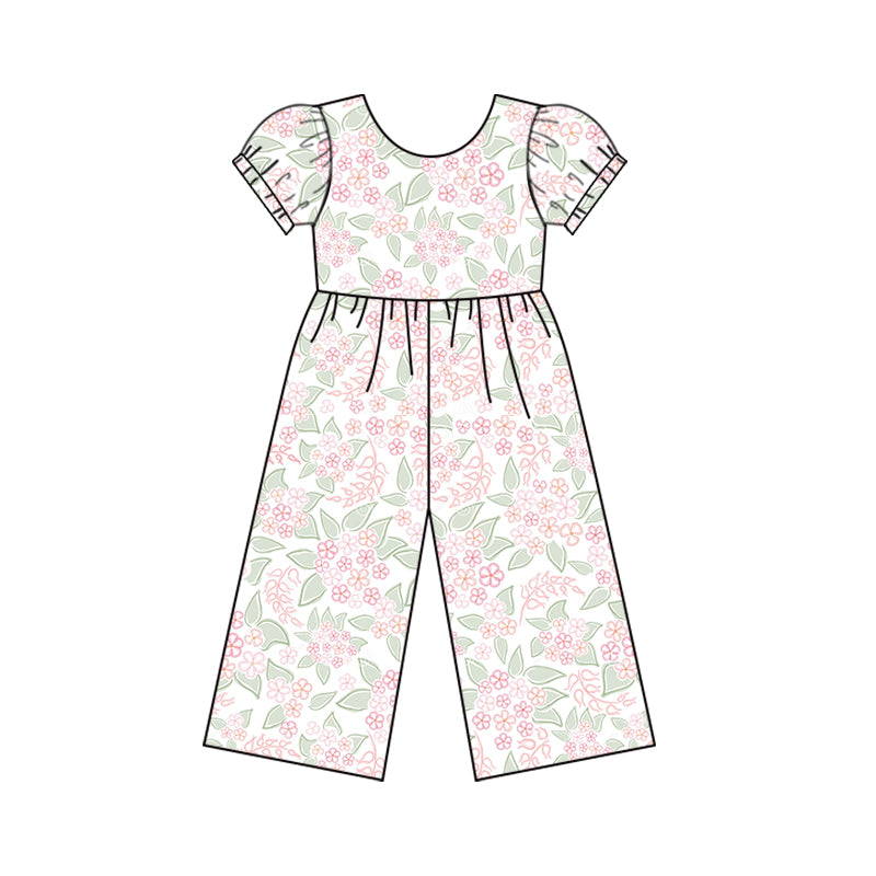 Girls Summer flower jumpsuit