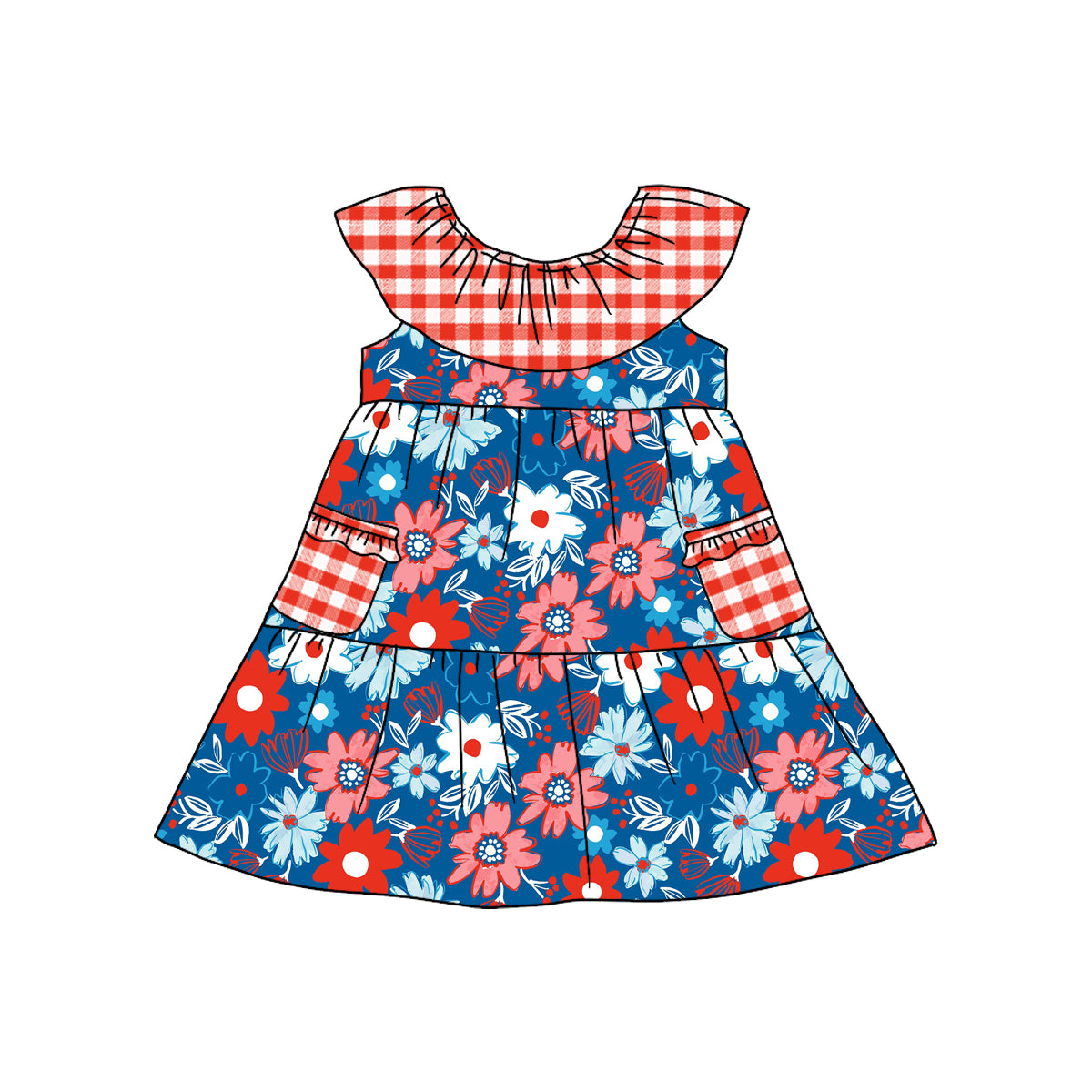 toddler girls clothes red flower sleeveless dress
