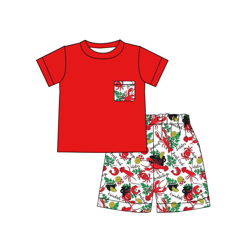 baby boy clothes red short sleeve shorts summer outfit