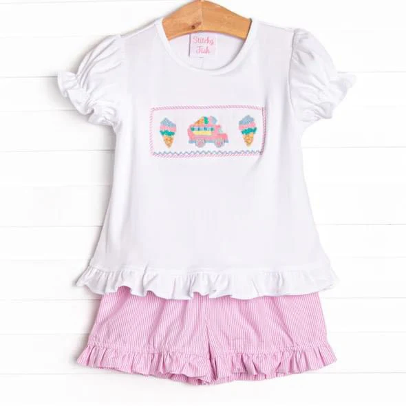 Deadline: May 16 custom no moq eta 5-6weeks Summer Summer ice cream girl short sleeve shorts