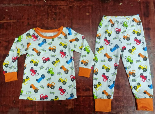 Custom moq 3 eta 6-7weeks Fence - Off-Road Vehicle Print Orange Long Sleeve Suit