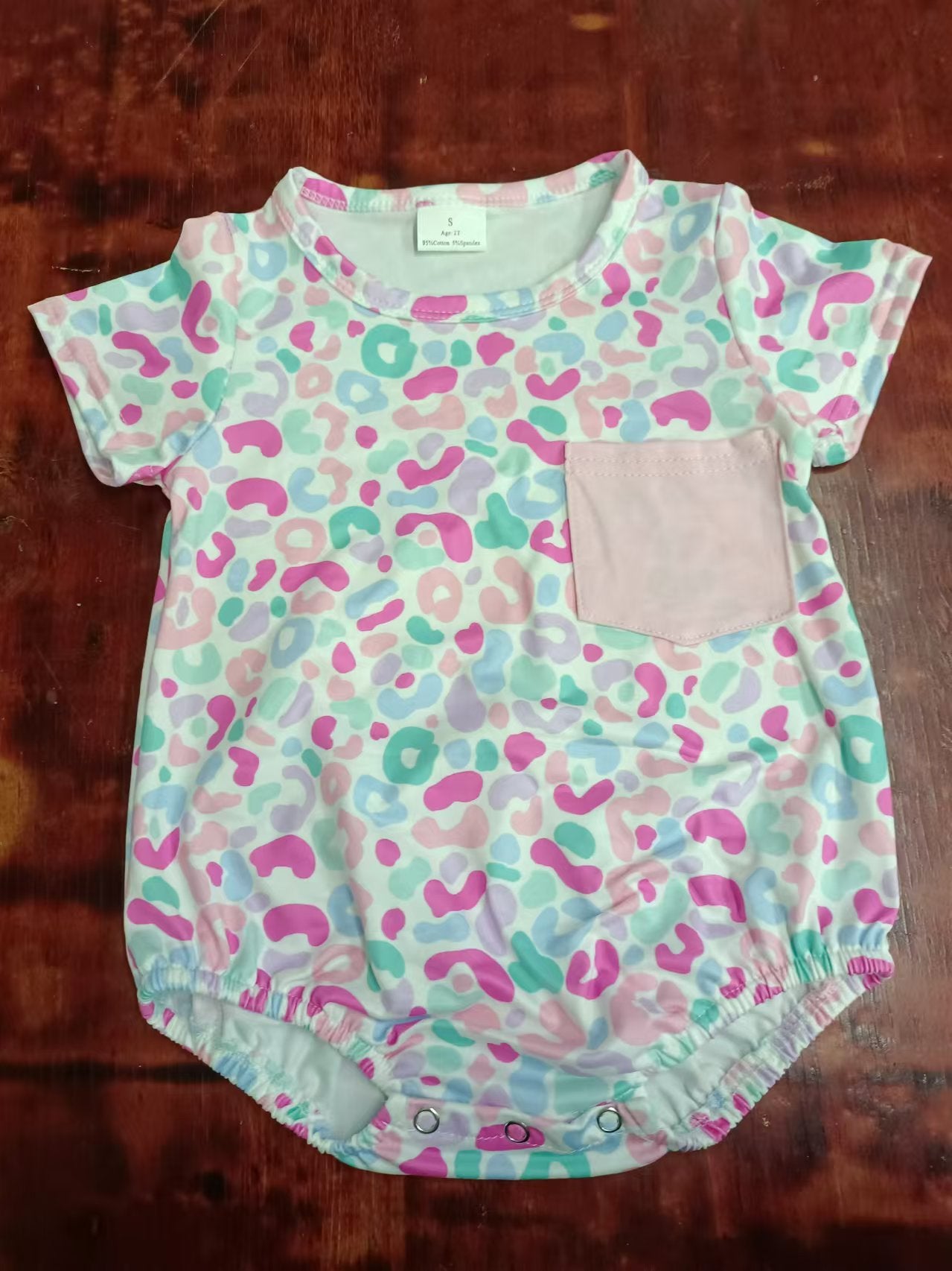 Custom moq 3 eta 6-7weeks Powder blue leopard print short romper