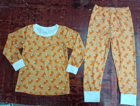 Custom moq 3 eta 6-7weeks Yellow-brown triangle cake long-sleeved suit