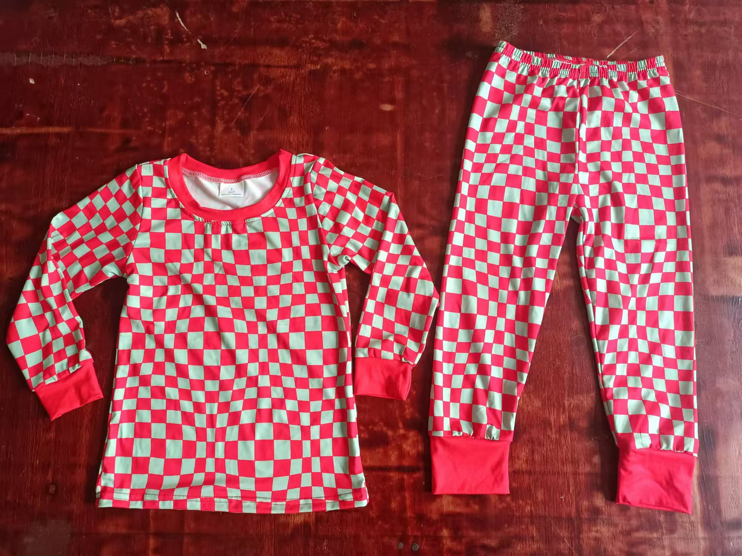 Custom moq 3 eta 6-7weeks Silver & Red Plaid Long Sleeve Suit