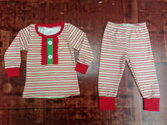 Custom moq 3 eta 6-7weeks Red and green striped button-down long-sleeved suit