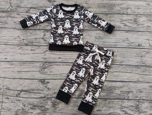 Custom moq 3 eta 6-7weeks White Ghost Pattern Black and White Long Sleeve Suit