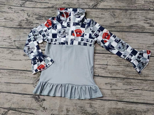 Custom moq 3 eta 6-7weeks Helmet-Ball Grey Long Zip-Up Pullover