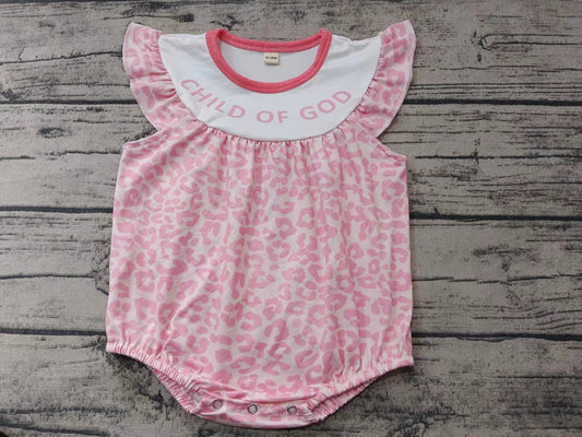 Custom moq 3 eta 6-7weeks Pink leopard print short sleeve romper