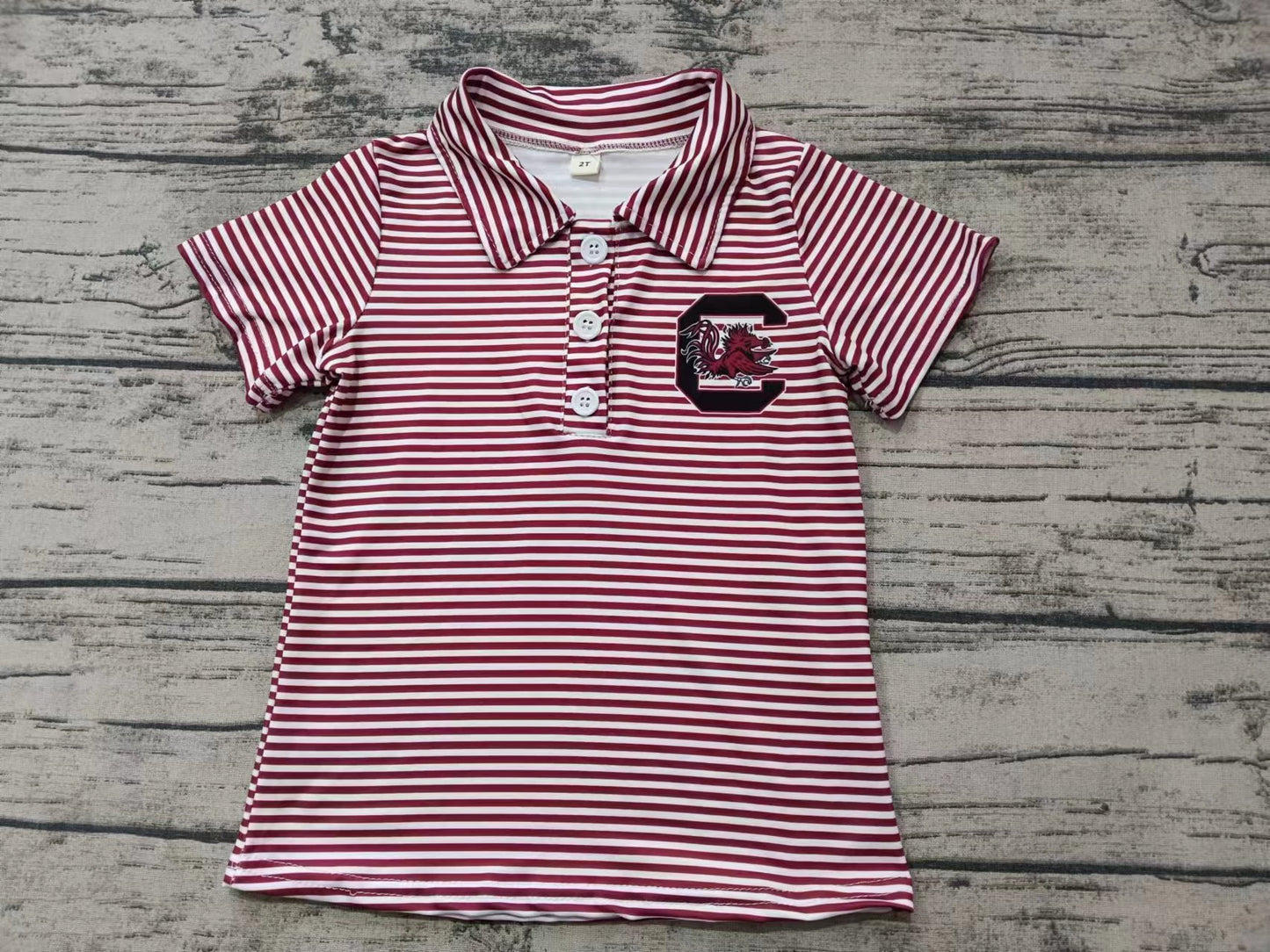 Custom moq 3 eta 6-7weeks Red Striped Button-Down Short Sleeve Shirt