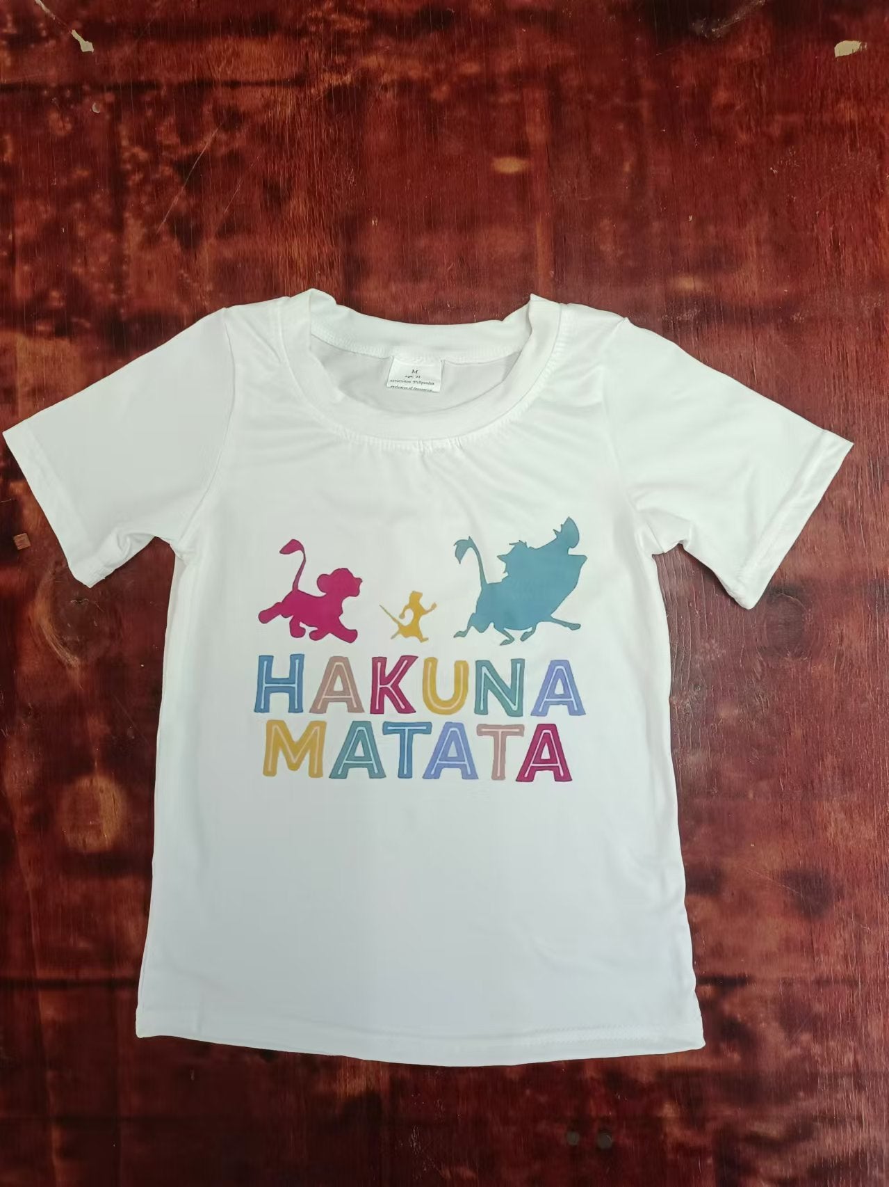 Custom moq 3 eta 6-7weeks Animal Shadow-Letter White Short Sleeve T-shirt