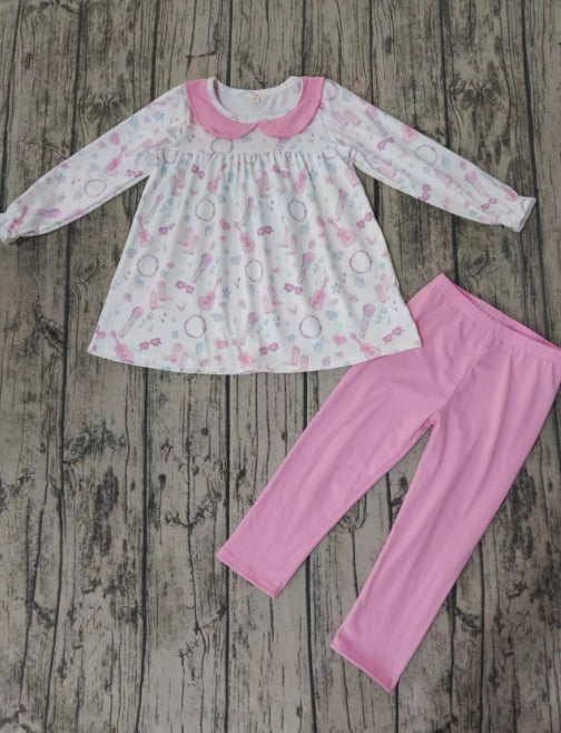 Custom moq 3 eta 6-7weeks Pink Guitar-Microphone Doll Collar Long Sleeve Suit