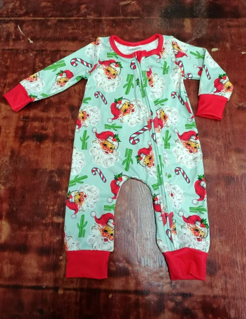 Custom moq 3 eta 6-7weeks Santa Claus - Cactus Lake Green Long Zipper Messenger Suit