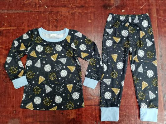 Custom moq 3 eta 6-7weeks Globe-Fireworks Black Long Sleeve Suit
